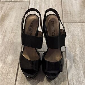 Moda Black Patent Slingback Sandals